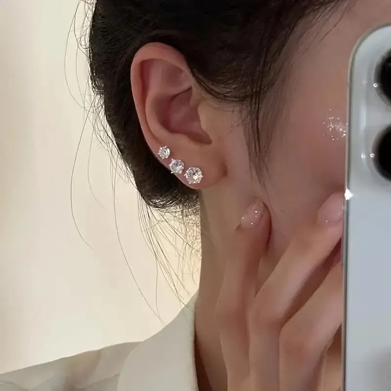 12-Pairs: Crystal Zircon Earrings Set