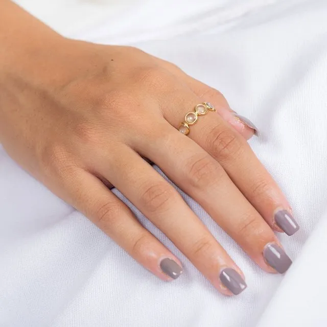 18K Gold Lemon Topaz Eternity Band