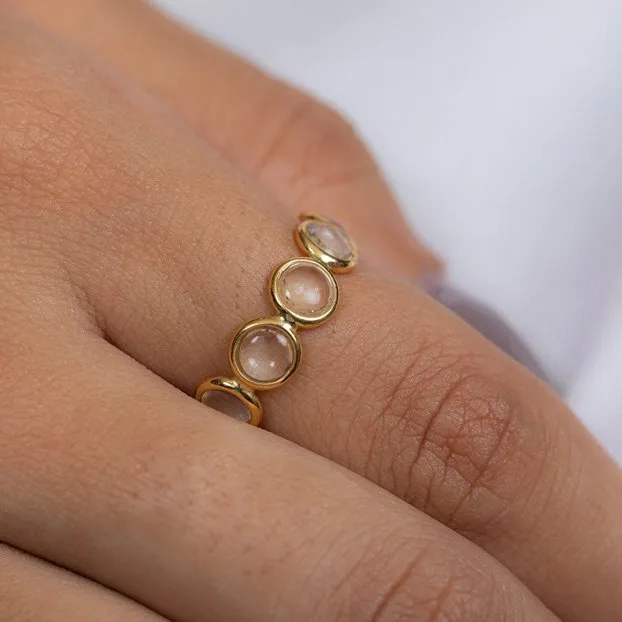 18K Gold Lemon Topaz Eternity Band