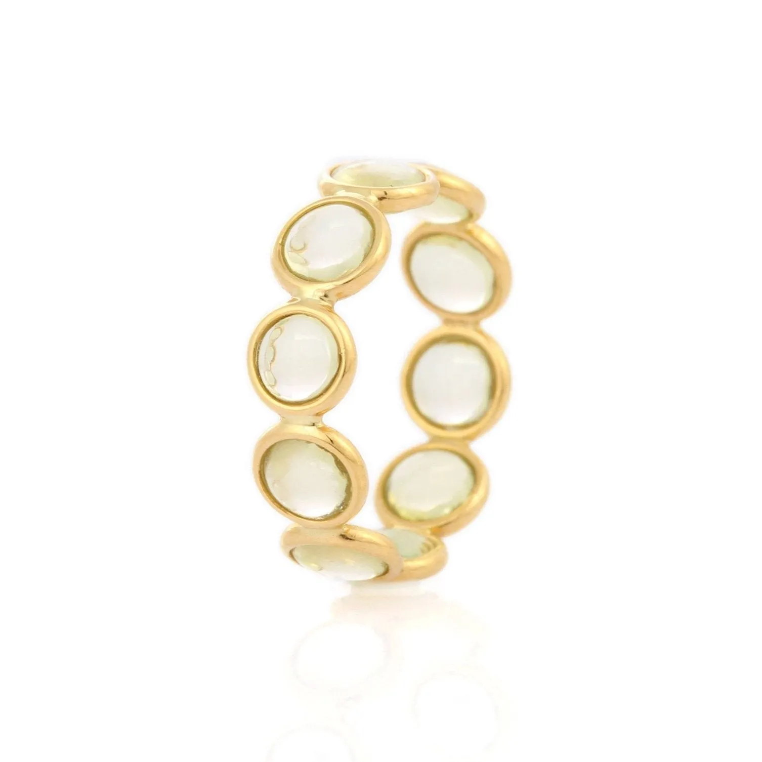 18K Gold Lemon Topaz Eternity Band