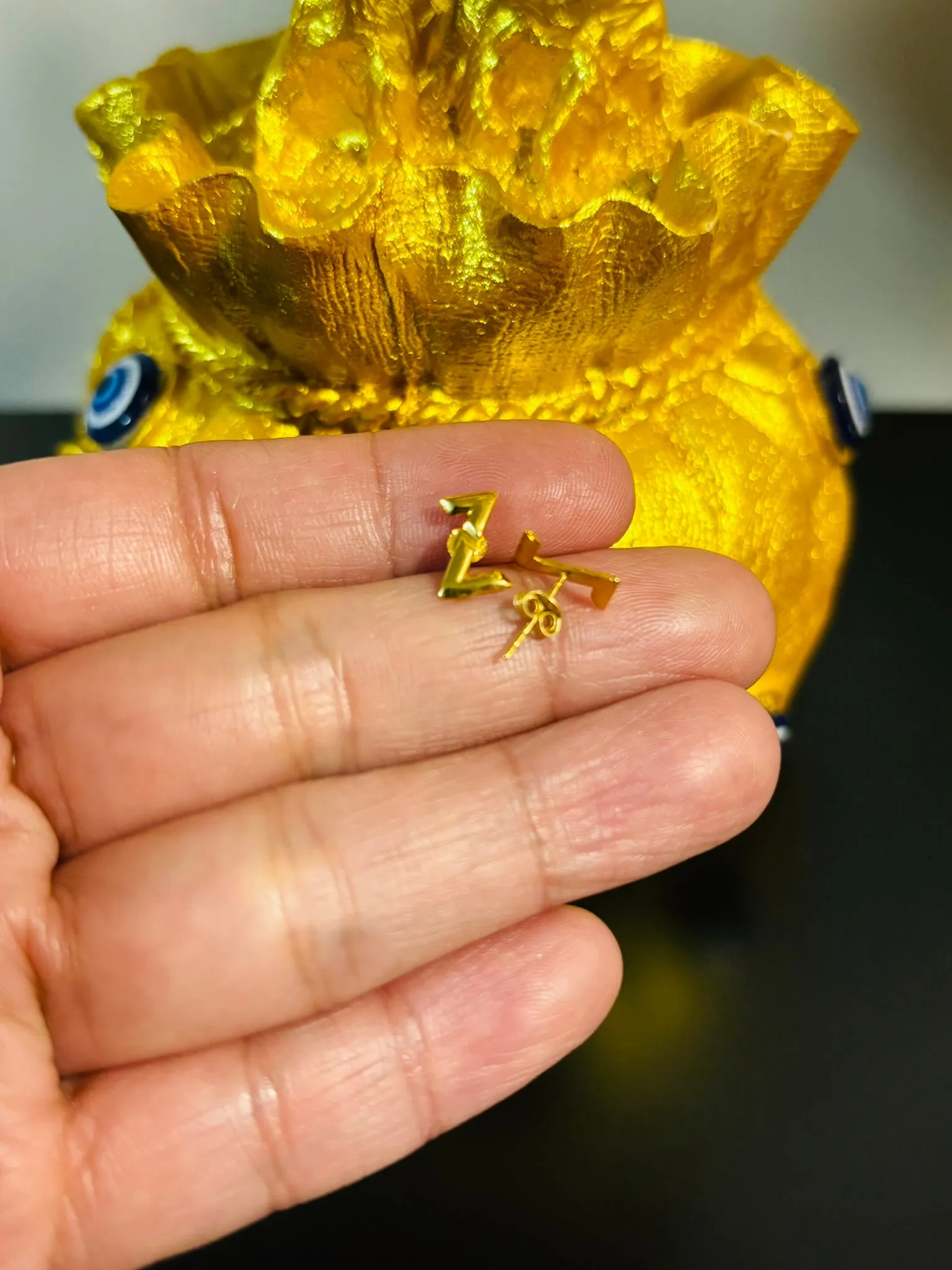 18K Gold Z Earrings