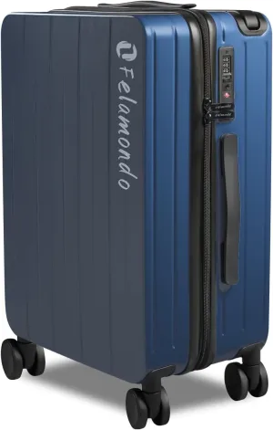 20-Inch Carry-On Luggage, Lightweight Durable PC Suitcase with TSA Lock, 360 Silent Wheels, Expandable Wide Handle Business Travel Suitcase for Airplane(Blue)