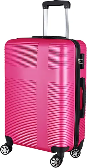 20" Carry-on Suitcases with 360 Spinner Wheels, TSA Lock, Durable Scratch-Resistant ABS Hard Shell Travel Luggage (Rose Red, 20in)