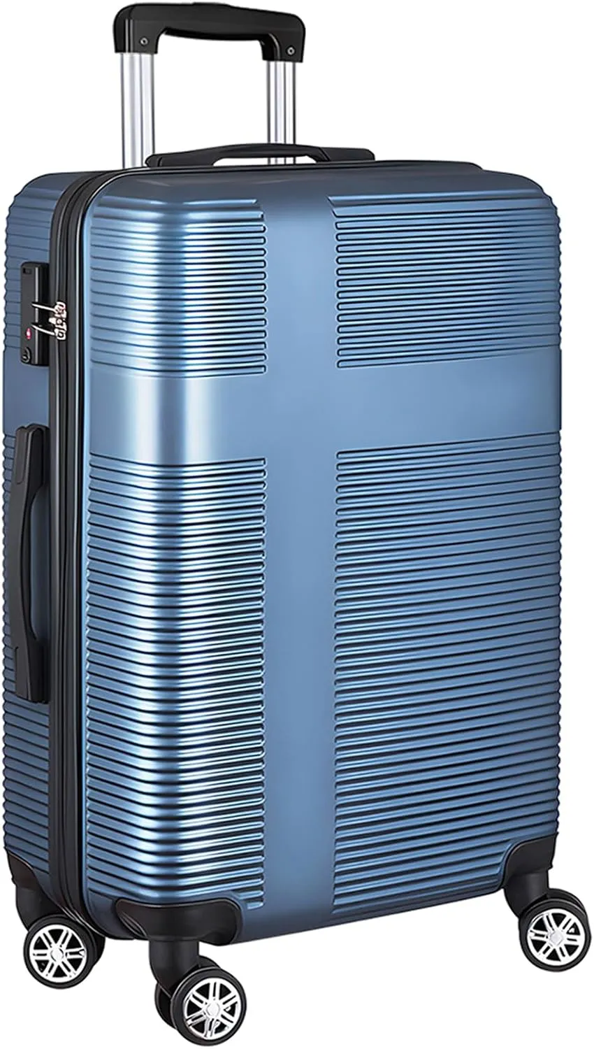 24in Suitcase with 360 Spinner Wheels, Hard Shell Suitcases with TSA Lock, Durable Scratch-Resistant ABS Travel Luggage (Dark Blue, 24in)