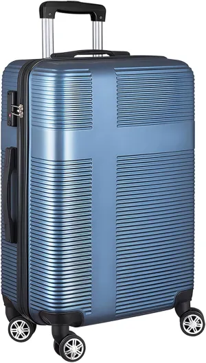24in Suitcase with 360 Spinner Wheels, Hard Shell Suitcases with TSA Lock, Durable Scratch-Resistant ABS Travel Luggage (Dark Blue, 24in)