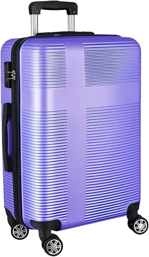 24in Suitcase with 360 Spinner Wheels, Hard Shell Suitcases with TSA Lock, Durable Scratch-Resistant ABS Travel Luggage (Light Purple, 24in)