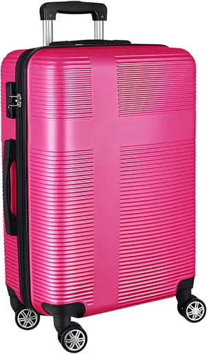 24in Suitcase with 360 Spinner Wheels, Hard Shell Suitcases with TSA Lock, Durable Scratch-Resistant ABS Travel Luggage (Rose Red, 24in)