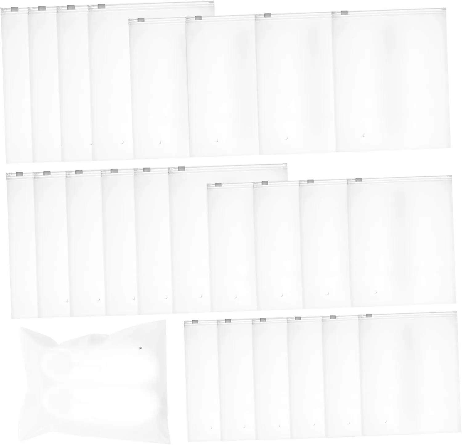 24pcs Travel Garment Bags Zipper Seal Storage Bags for Clothing Socks and Luggage Organization Frosted Transparent Design for Easy Access and Protection Water and Damage
