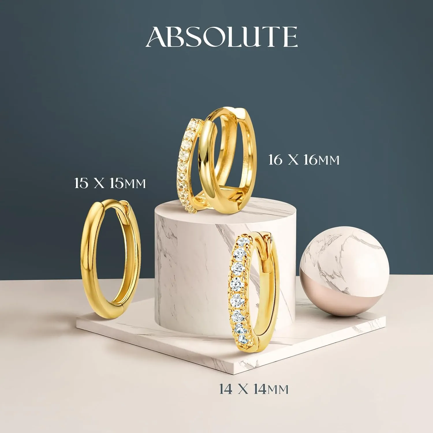 3 Pairs Gold Hoop Earrings Set for Women Chunky Stud Earrings 18K Gold Filled Hypoallergenic Small Huggie Earrings Tiny Trendy Birthday Gifts for Women