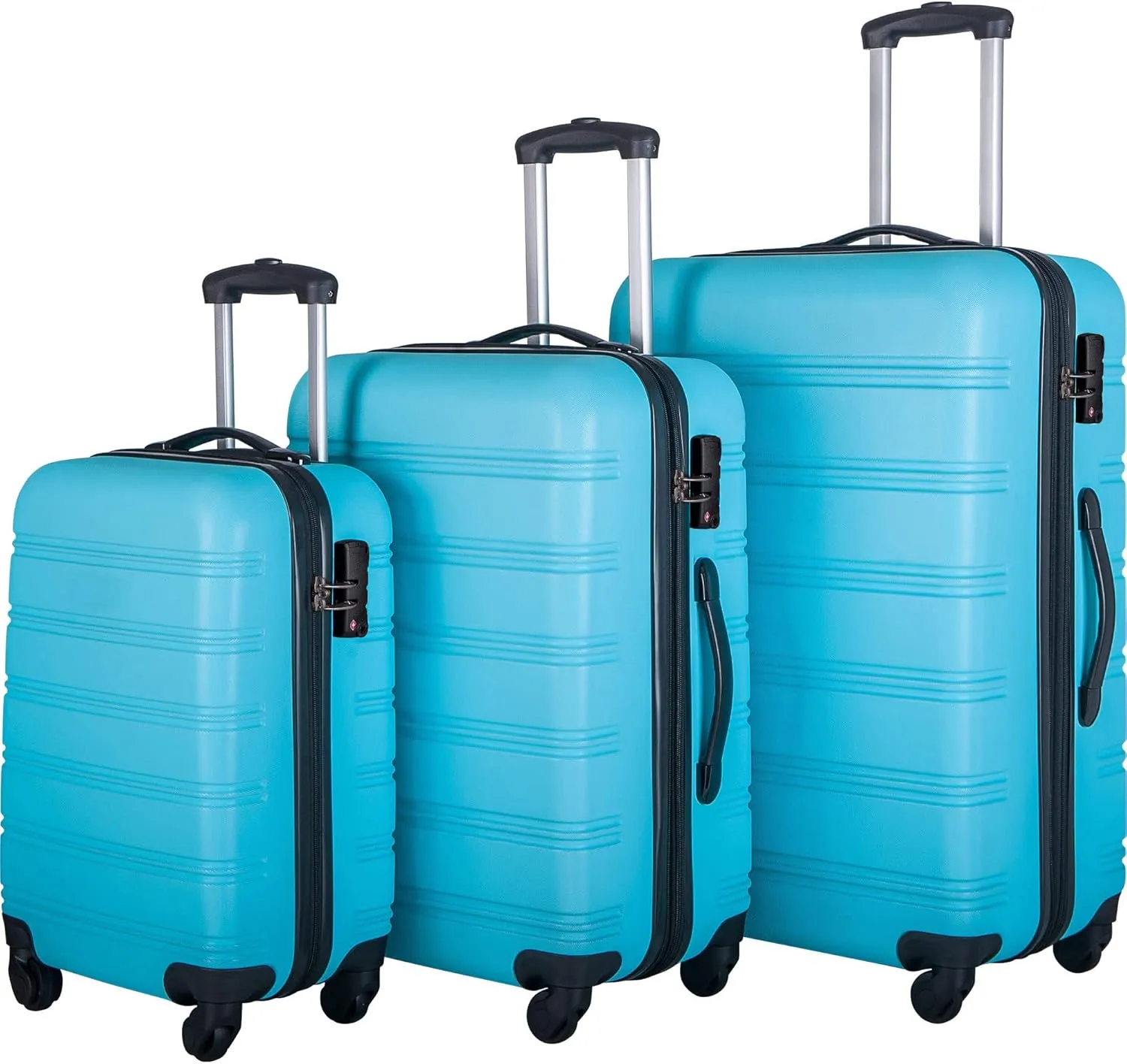 3-Piece Hardshell Suitcase Set with TSA Lock,Spinner Luggage, Light weight 360 Wheels for Travel and Vacation Essentials 20" 24" 28" (Brilliant Blue)