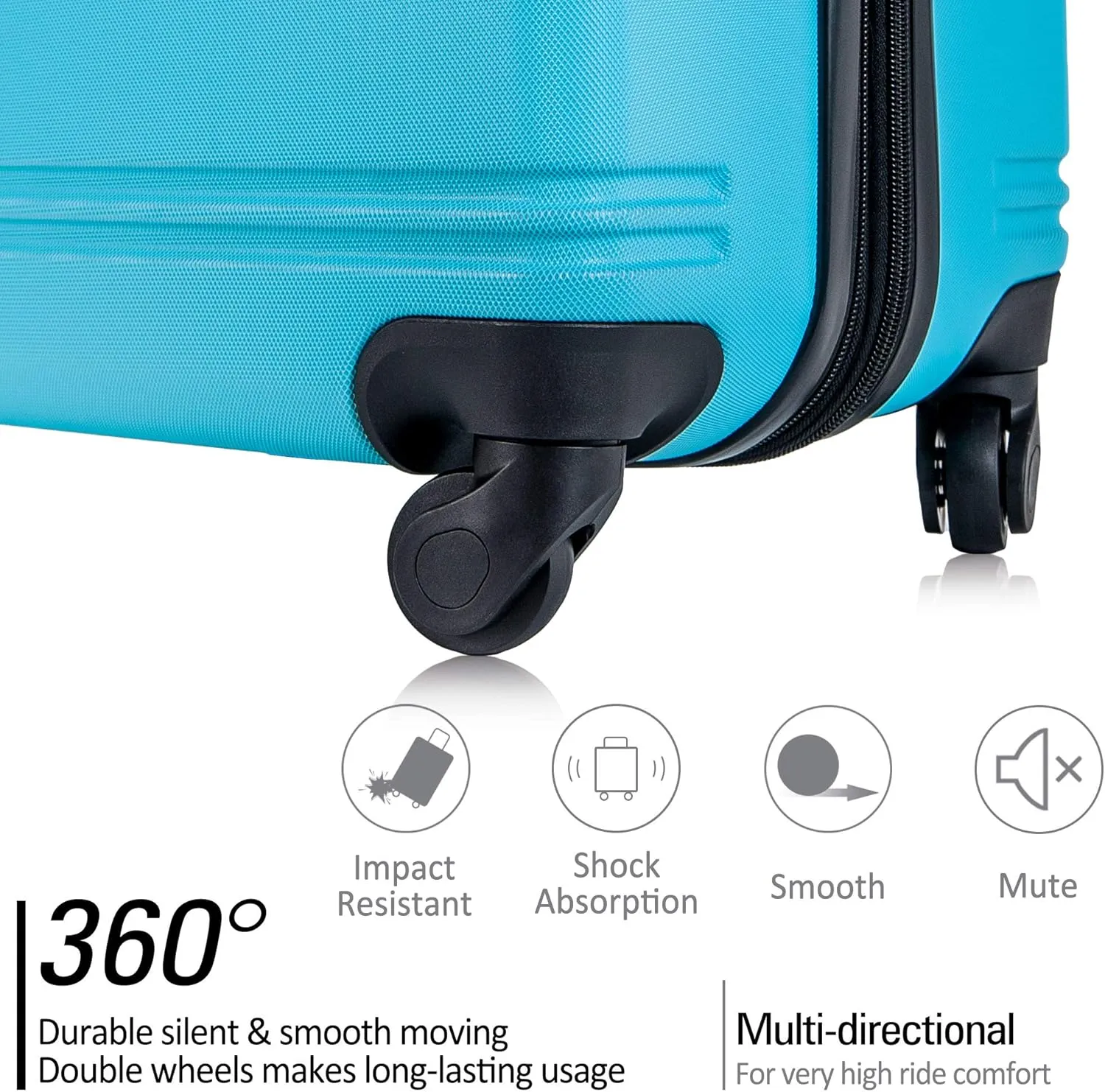 3-Piece Hardshell Suitcase Set with TSA Lock,Spinner Luggage, Light weight 360 Wheels for Travel and Vacation Essentials 20" 24" 28" (Brilliant Blue)