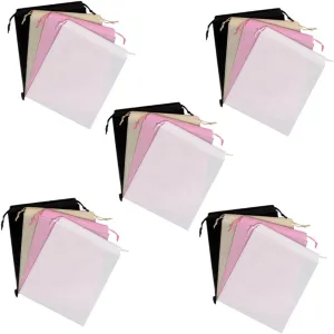 5 Sets of Drawstring Sackpacks Small Storage Bags Pull String for Luggage