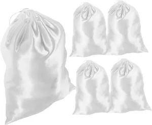 5pcs Soft Bag Dust Bag for Purse Lingerie Silk Storage Drawstring Pouches Protector for Handbags Travel Business Use