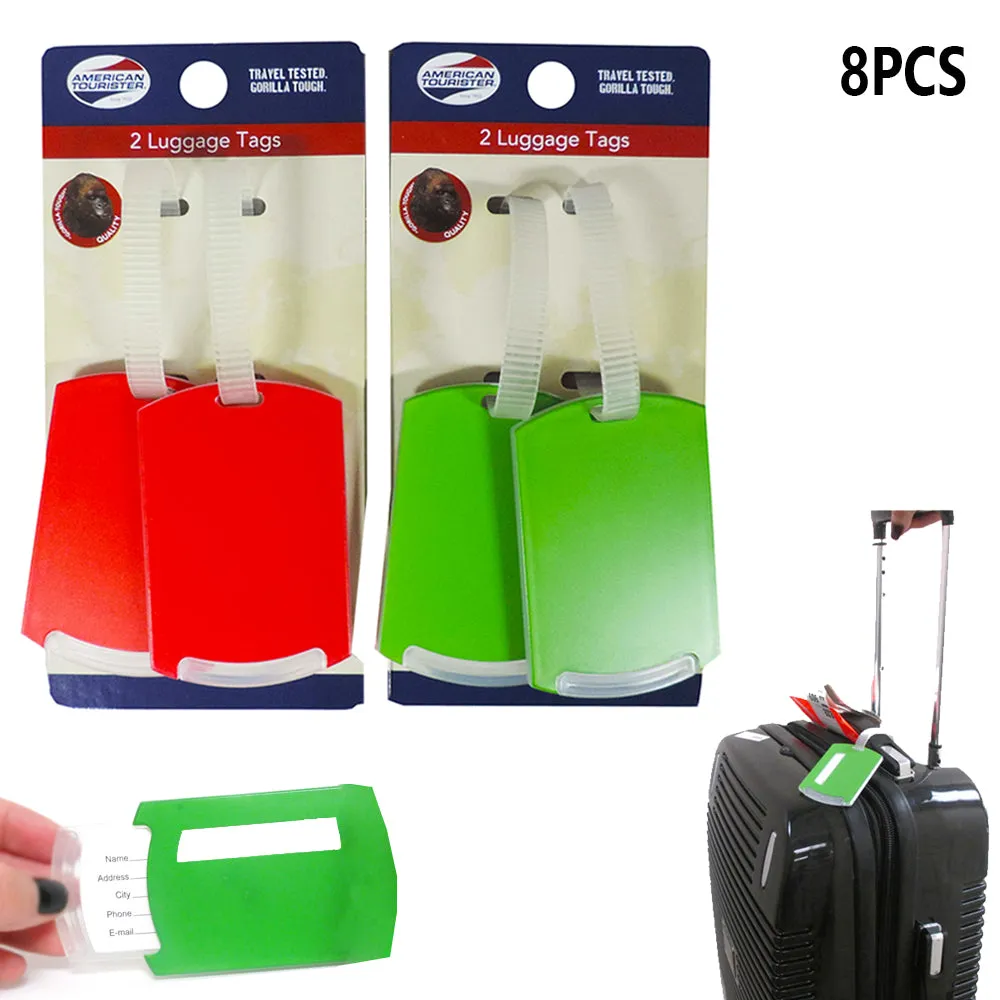 8 Pack Travel Luggage Bag Tags Suitcase Baggage Name ID Address Label Waterproof