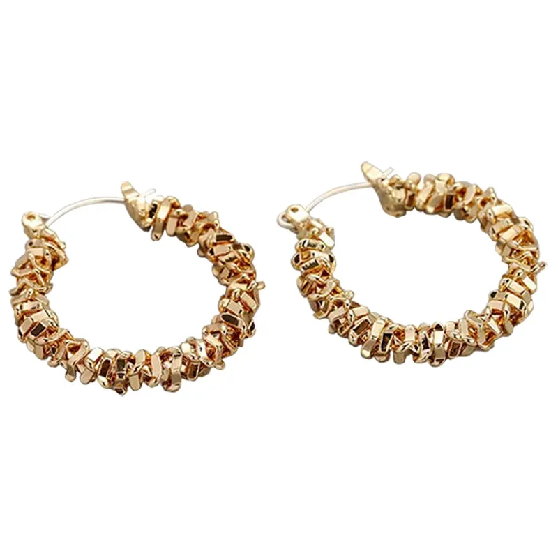 Accessible Luxury Fashion Exaggerated Broken Gold Hoop Elegant Earrings