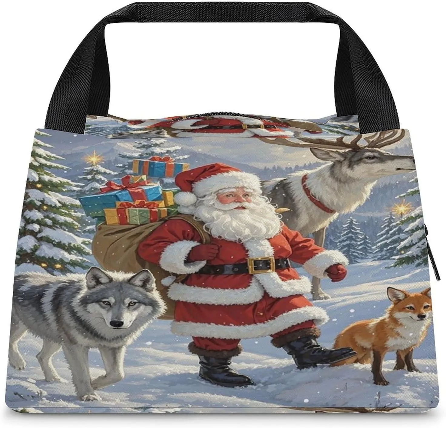 Adult Insulated Bags, Christmas Morning Bird Chart Printed Cooler Bags, Insulated Tote Bags, Grocery Tote Bags