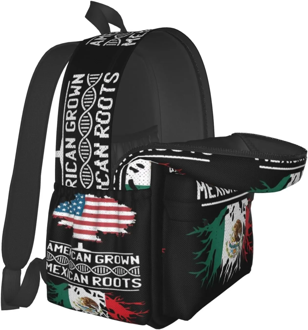 American Mexican Mexico Flag Mexican Roots Laptop Backpack Work Travel Backpacks Business Rucksack Casual Outdoor Daypack with Adjustable Strap Bags for Sports Office Gym Hiking