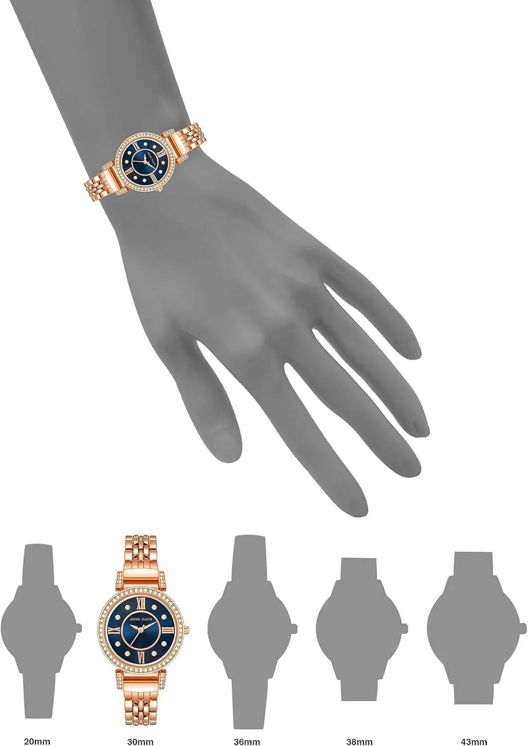 Anne Klein Women's Premium Crystal Accented Bracelet Watch, AK/2928