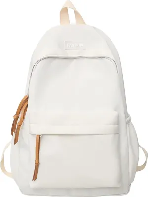 Anti Theft Backpack with Secured Zipper Adjustable Shoulder Strap Backpacks Anti Theft Crossbody Bags for Women(White)