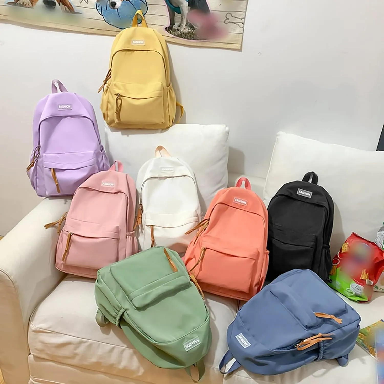 Anti Theft Backpack with Secured Zipper Adjustable Shoulder Strap Backpacks Anti Theft Crossbody Bags for Women(White)