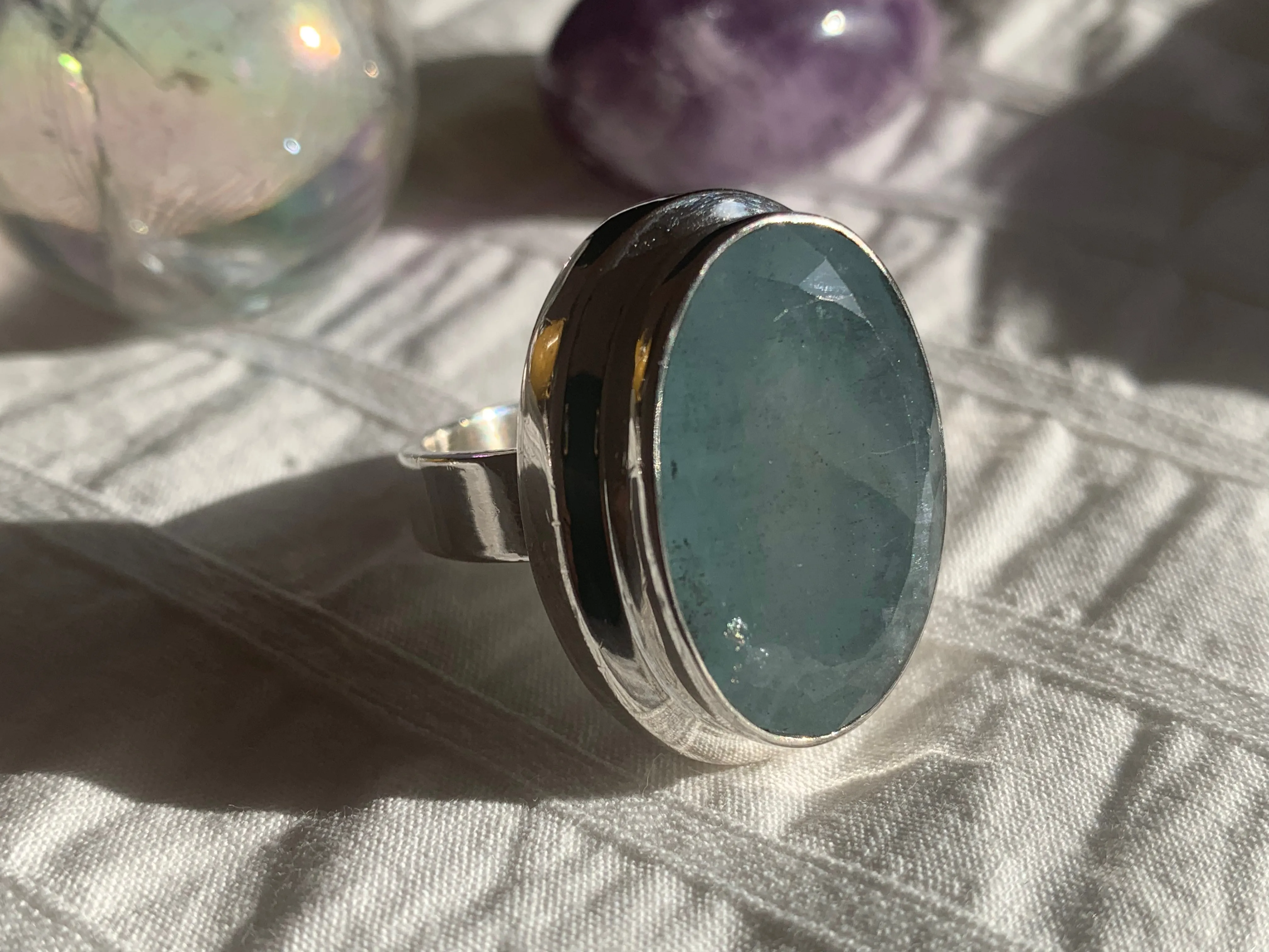 Aquamarine Ansley Ring - Large Oval (US 9.5)