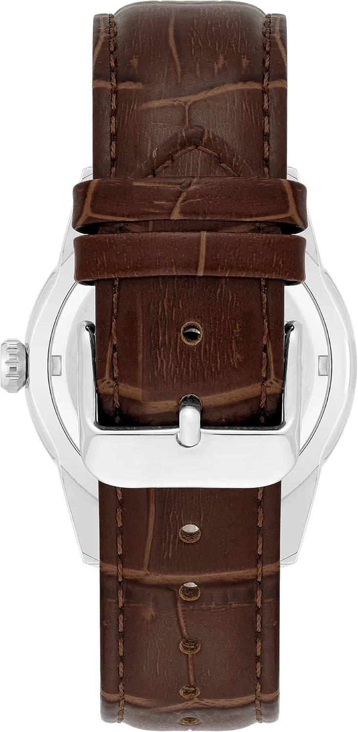 Armitron Men's Day/Date Function Croco-Grain Leather Strap Watch, 20/5048