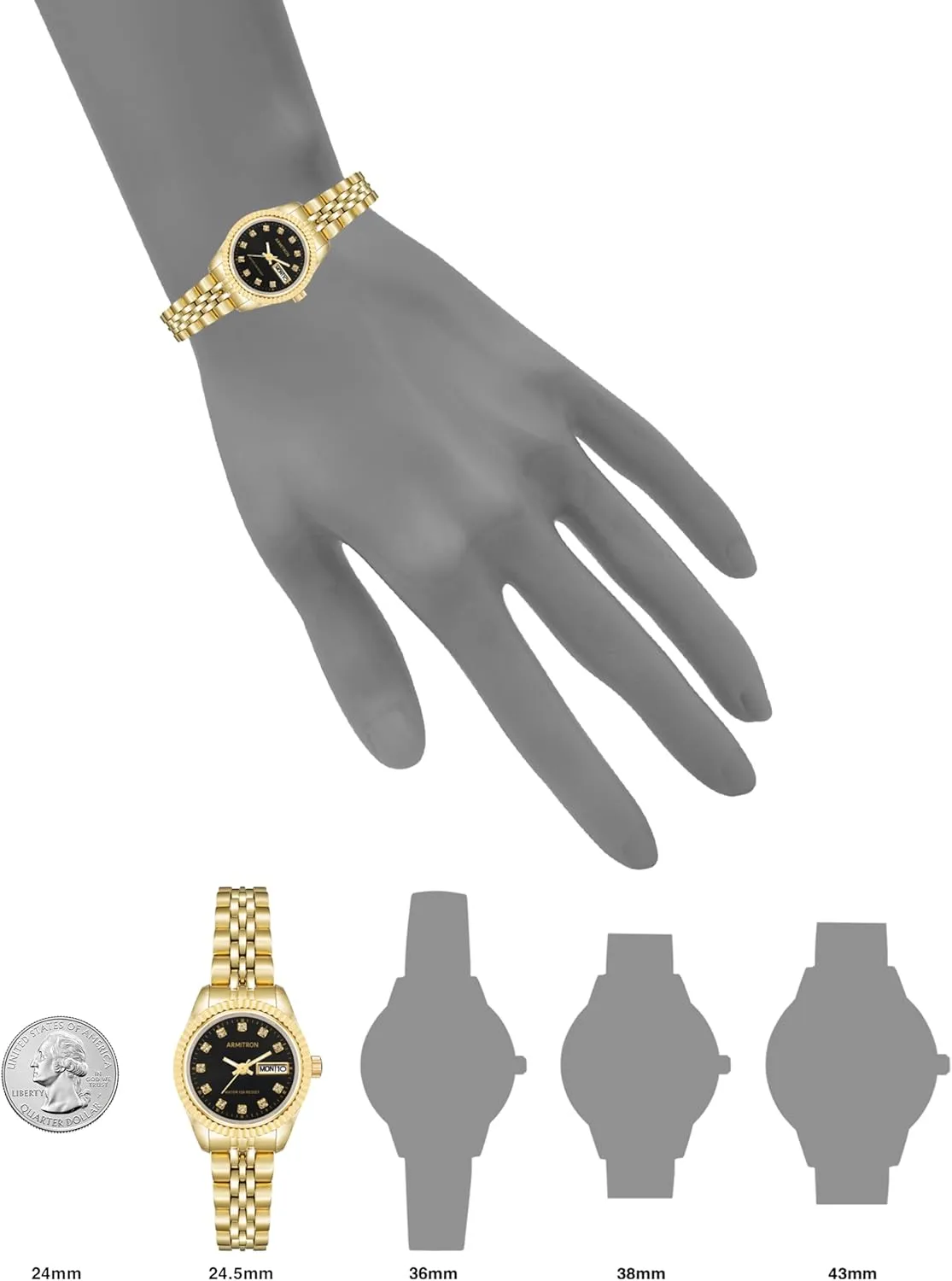 Armitron Women's Genuine Crystal Accented Bracelet Watch, 75-2475