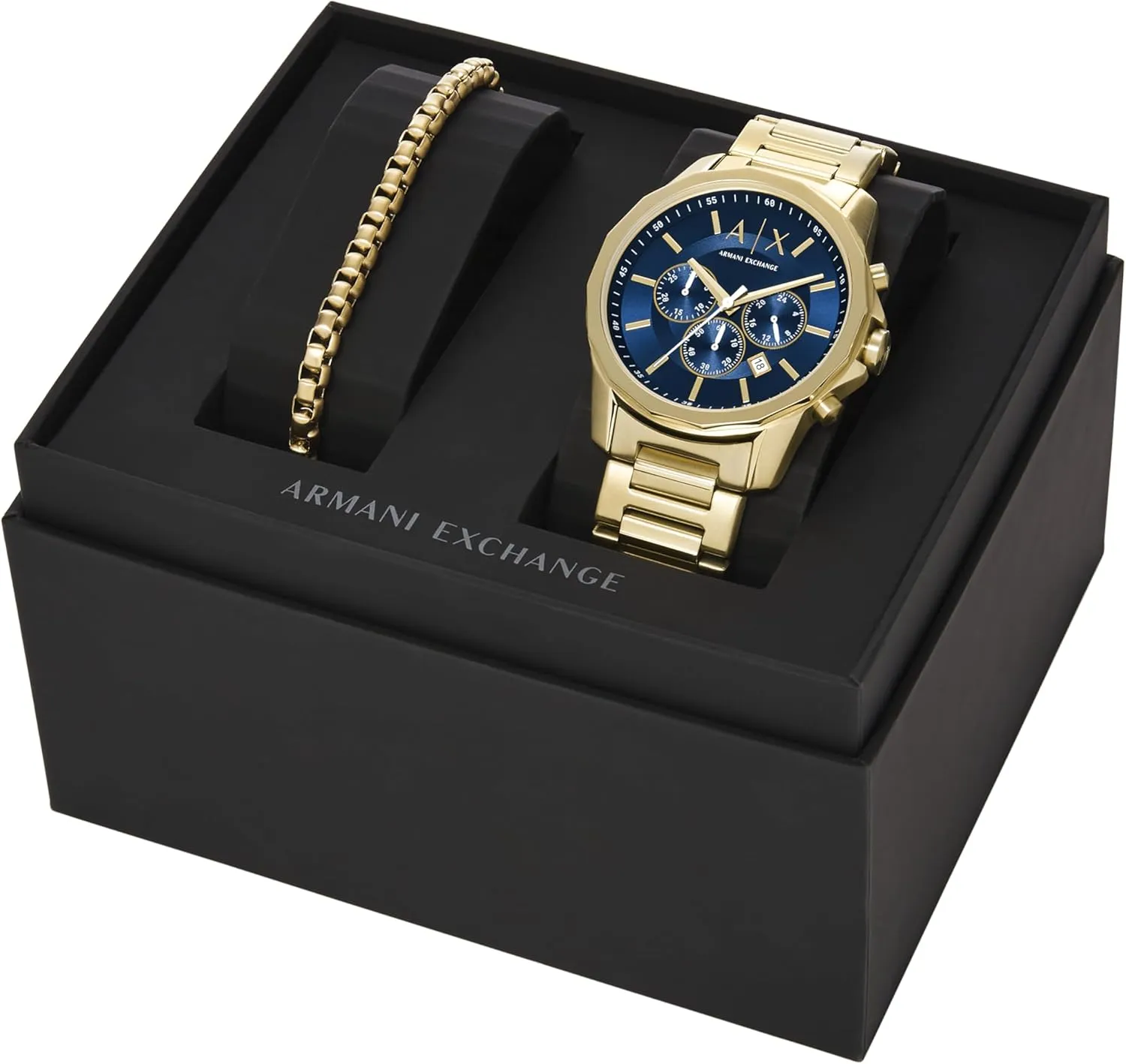 A|X Armani Exchange Chronograph Dress Watch for Men with Stainless Steel, Silicone or Leather Band