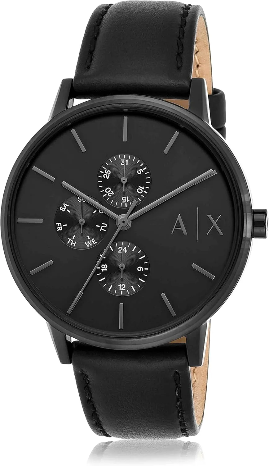 A|X Armani Exchange Men's Watch with Three-Hand Analog Display and Stainless Steel or Leather Band, Watch for Men