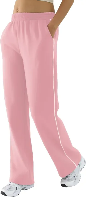 Baggy Sweatpants for Women, Comfy Straight Wide Leg Fleece Elastic Waist, Women's Workout Casual Lounge Ladies Pants