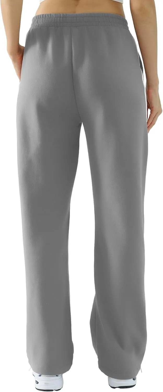 Baggy Sweatpants for Women, Comfy Straight Wide Leg Fleece Elastic Waist, Women's Workout Casual Lounge Ladies Pants
