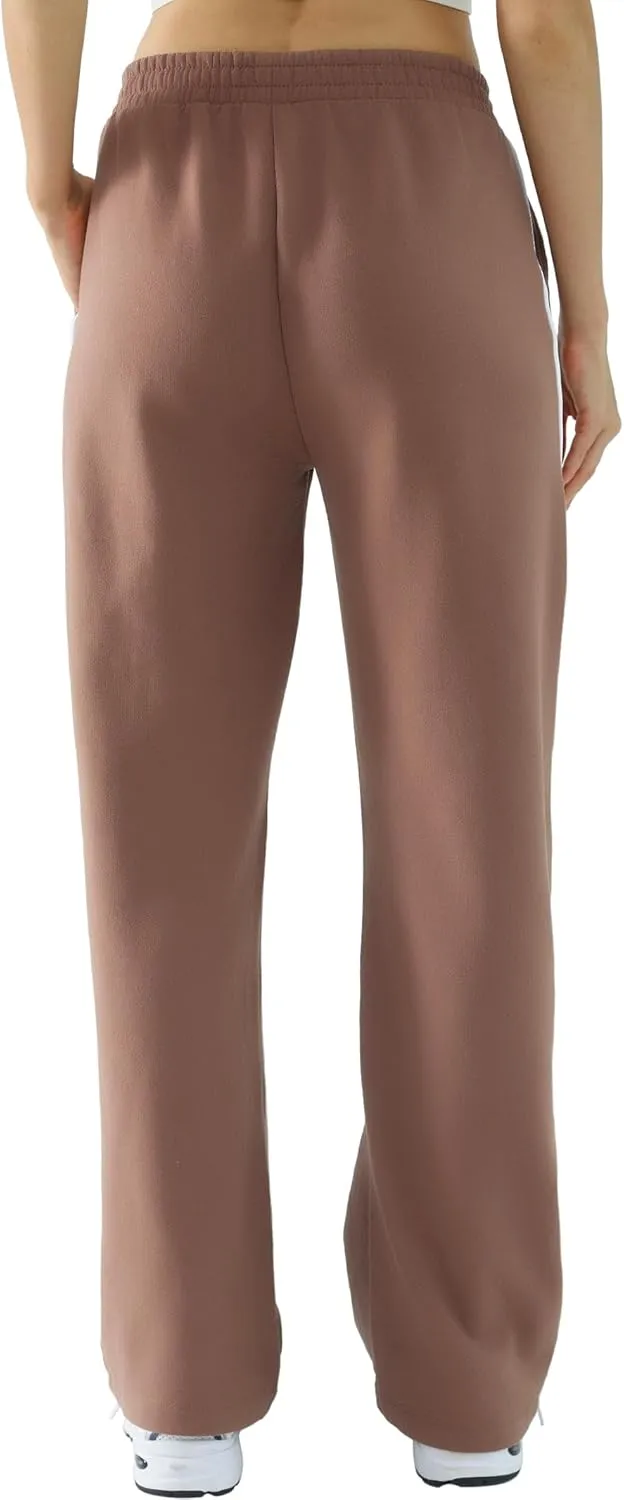 Baggy Sweatpants for Women, Comfy Straight Wide Leg Fleece Elastic Waist, Women's Workout Casual Lounge Ladies Pants