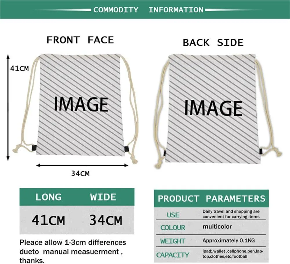 Beauty Collector Drawstring Bags Backpack Snake Animal Kid Party Gift Bag Sports Team Gym Bag