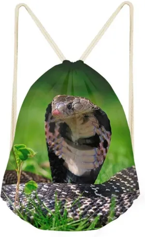 Beauty Collector Drawstring Bags Backpack Snake Animal Kid Party Gift Bag Sports Team Gym Bag