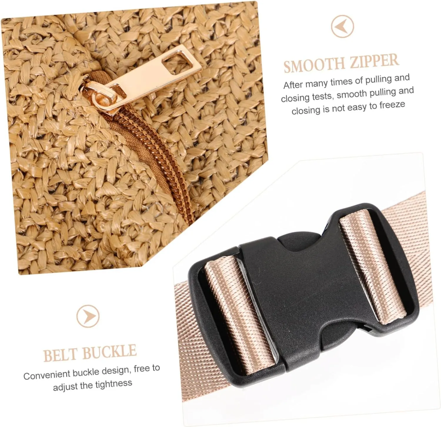 BESPORTBLE Straw Handbag Bag Crossbody Strap Imitation Straw Woven for Outdoor Activities Travel