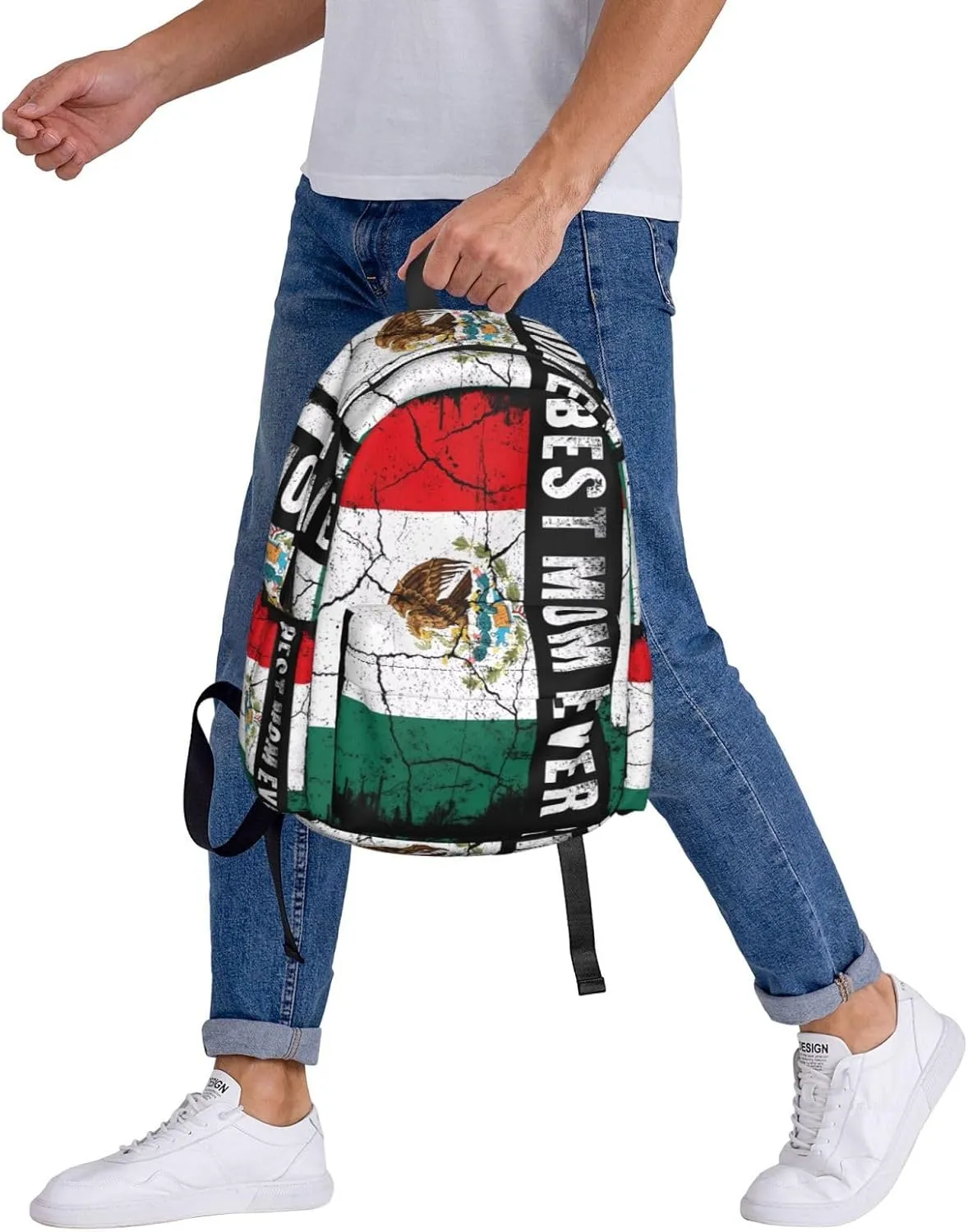 Best Mexican Mom Ever Mexico Flag Laptop Backpack Work Travel Backpacks Business Rucksack Casual Outdoor Daypack with Adjustable Strap Bags for Sports Office Gym Hiking