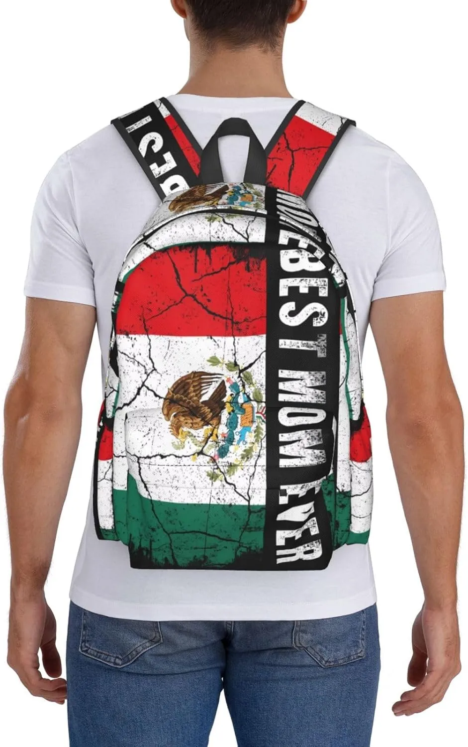Best Mexican Mom Ever Mexico Flag Laptop Backpack Work Travel Backpacks Business Rucksack Casual Outdoor Daypack with Adjustable Strap Bags for Sports Office Gym Hiking