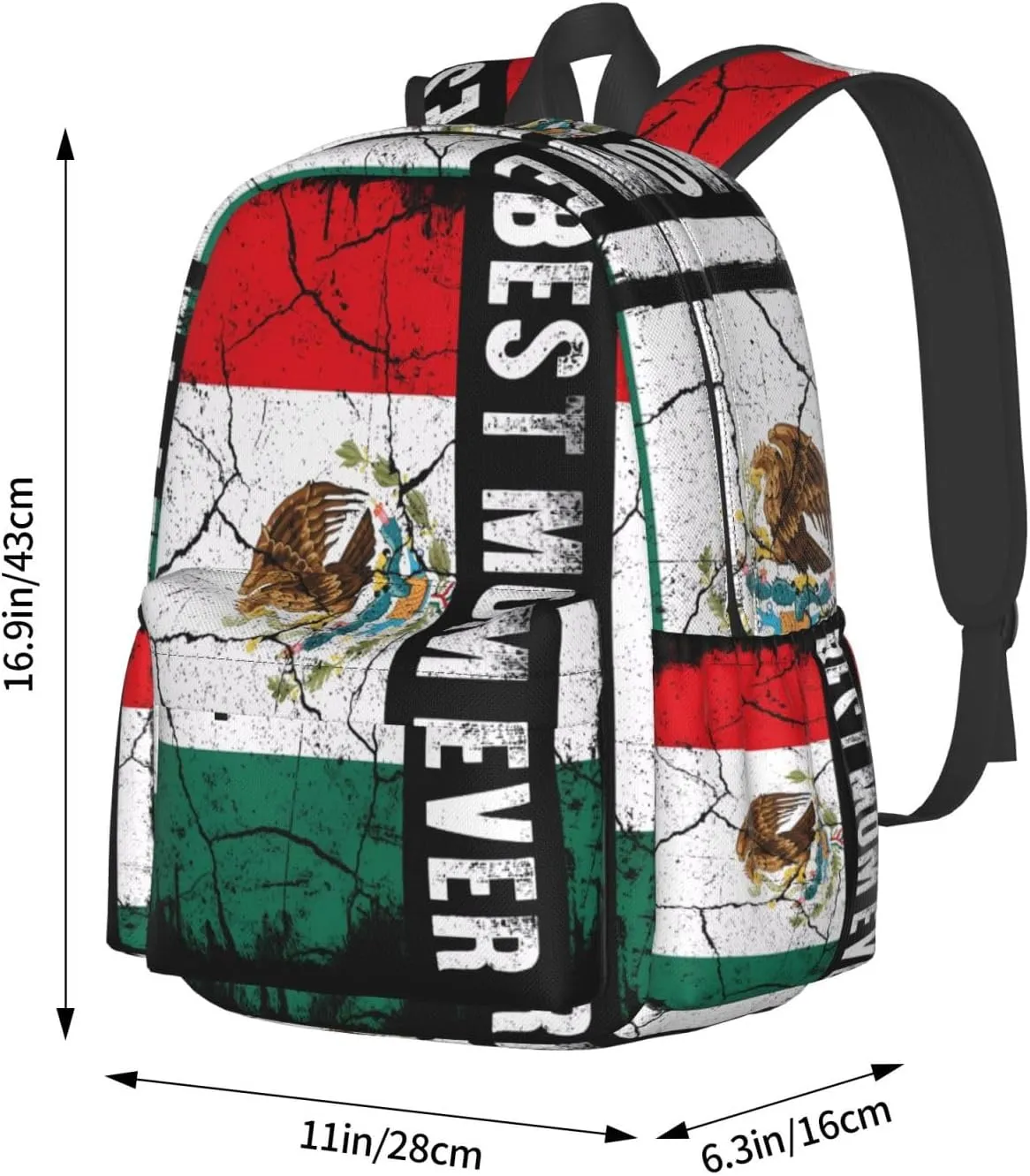 Best Mexican Mom Ever Mexico Flag Laptop Backpack Work Travel Backpacks Business Rucksack Casual Outdoor Daypack with Adjustable Strap Bags for Sports Office Gym Hiking
