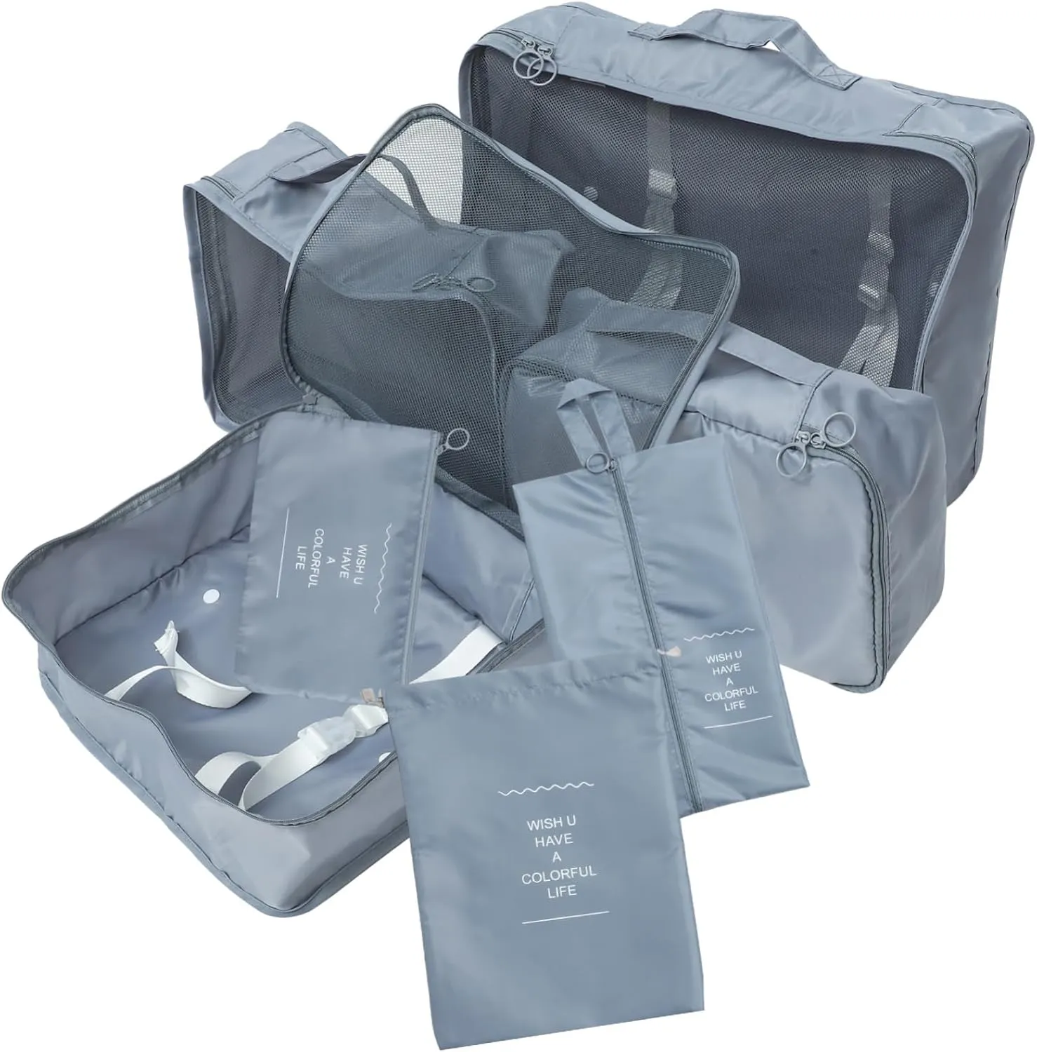 BESTYASH Travel Organizers for Luggage 7pc Packing Cubes Set Suitcase Organizer Bags Travel Cubes for Packing