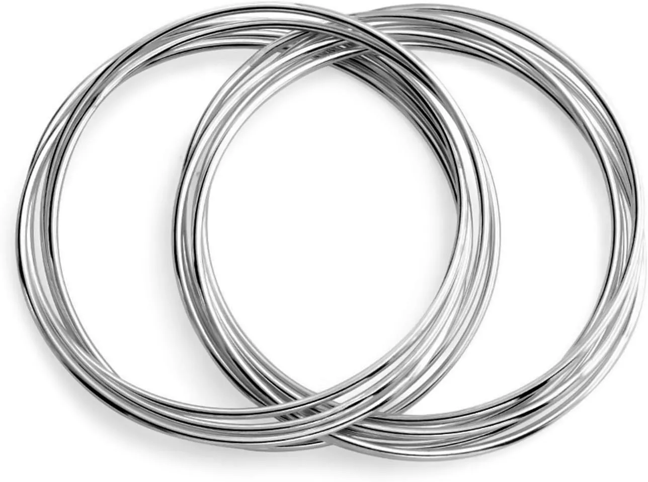 Bling Jewelry Simple Stacking Interlocking Tri Color Twist Multi Bangle For Women Teen Bracelets Round Rose Gold Silver Plated