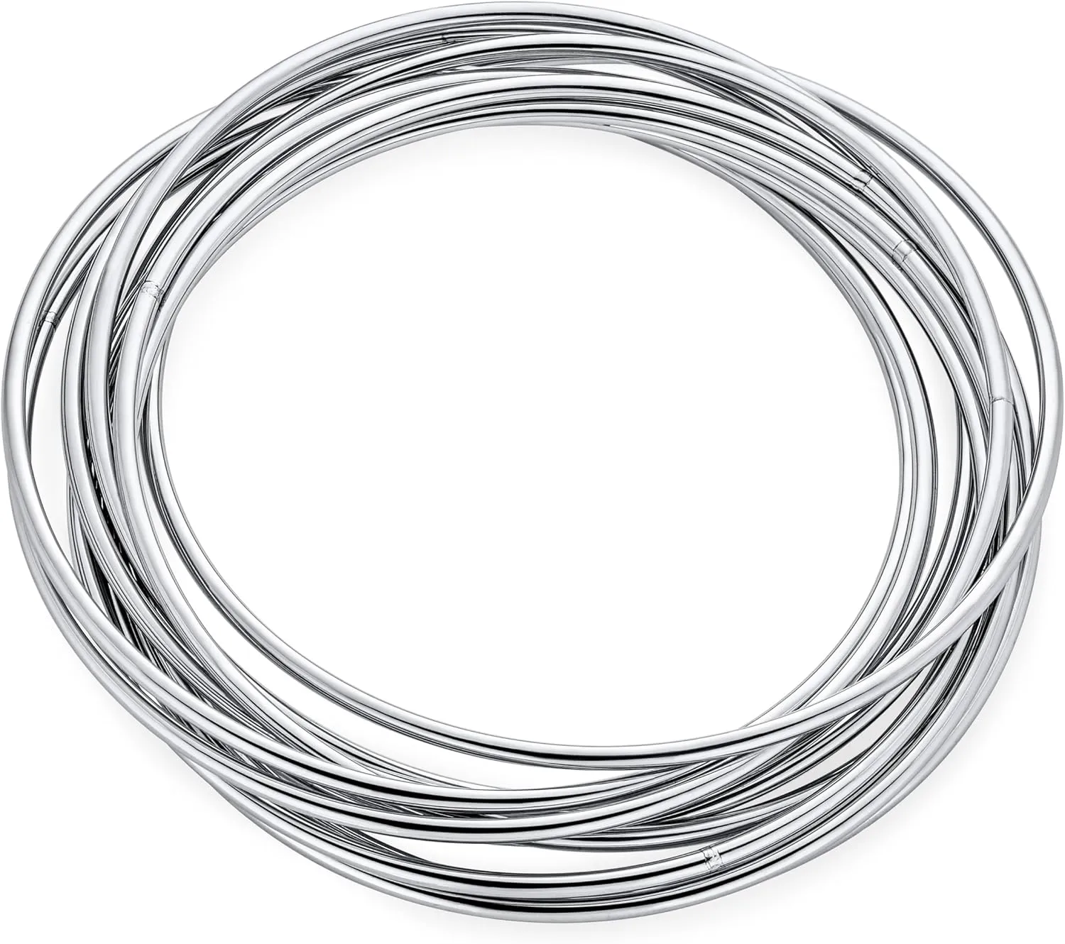 Bling Jewelry Simple Stacking Interlocking Tri Color Twist Multi Bangle For Women Teen Bracelets Round Rose Gold Silver Plated