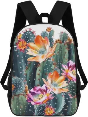 Blooming Green Business Laptop Backpack for Women Men 17 Inch Carry on Backpack Waterproof Black Bookbag Fashion Lightweight Backpacks for Travel Hiking Camping Casual Daypack Backpacks
