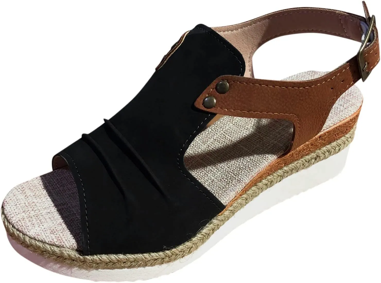 Cathalem Summer Sandals for Women 2024 Espadrille Sandals Summer Dressy Open Toe Ankle Strap Sandals Anti Slip Casual Beach Sandals