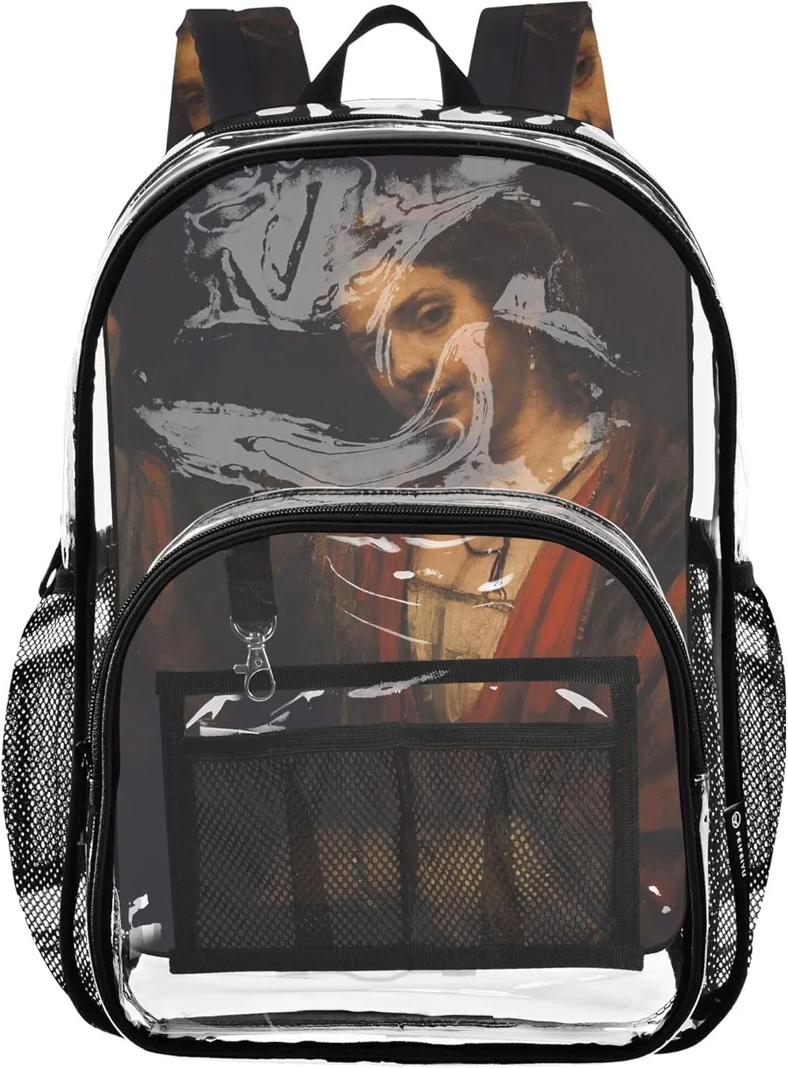 Clear Backpack for Women Kids Backpack Boys Girls See through Shoulder Bag Rembrandt Prints Woman