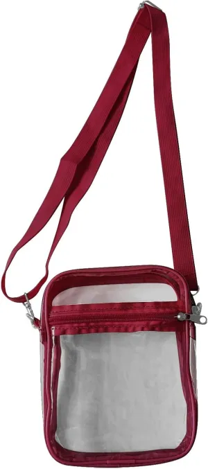 Clear Crossbody Purse Bag Clear Bag Stadium Approved Inner Pocket For Concerts Festivals Sports Events Travel (Red, A)