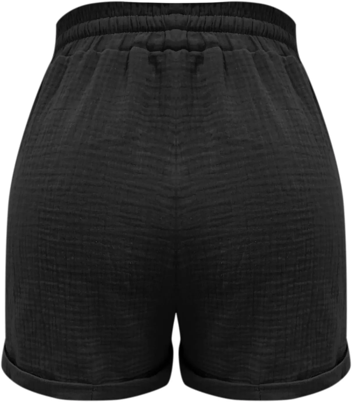 Cotton Linen Shorts for Women Drawstring Elastic High Waist Casual Summer Shorts Lightweight Baggy Comfy Shorts with Pockets