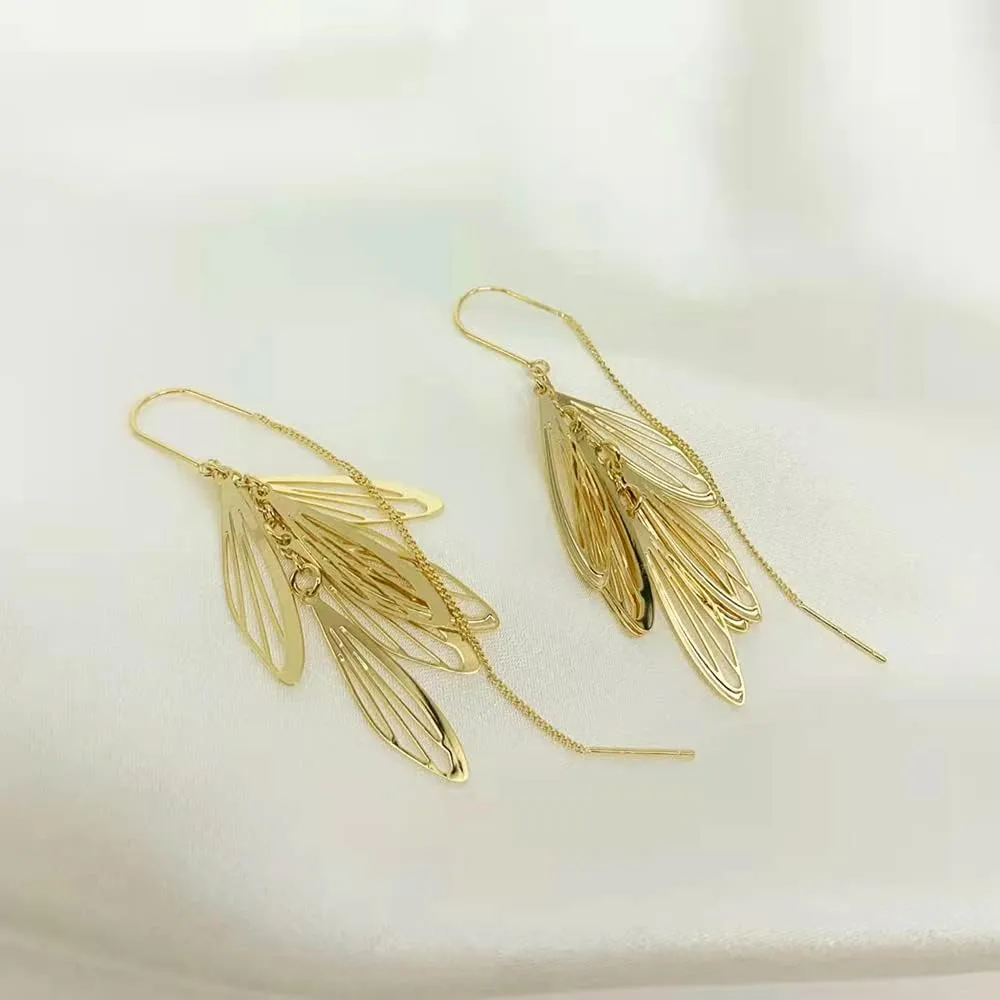 Cross Curved Drop Earrings - Long Bar Stick Dangle Earrings for Women