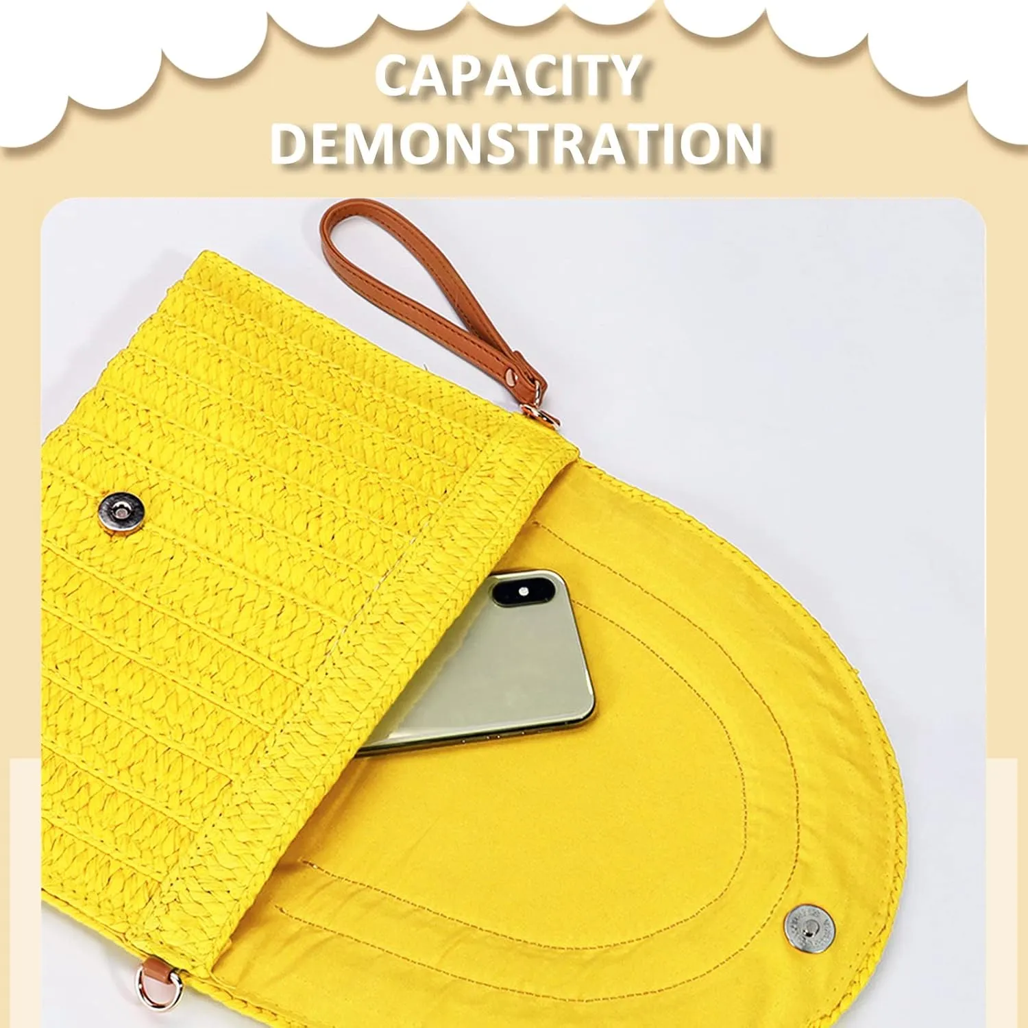 Crossbody Bags for Women, Straw Clutch Purses, Bohemian Handmade Woven Envelope Package, Tassel Handbags for Women