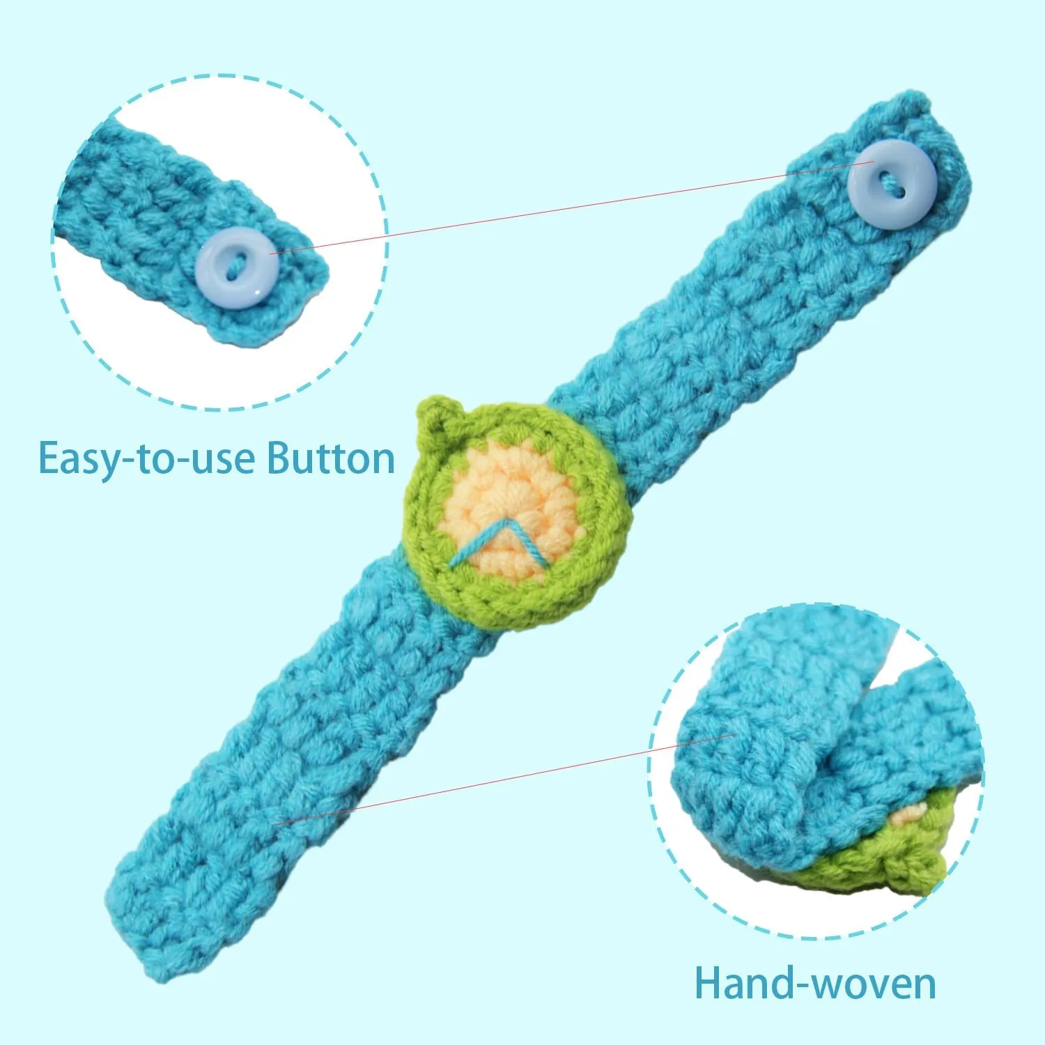 Cute Bracelets for Girls Handmade Wool Knitting Small Watches,Creative Gifts for Women and Men Bracelets Accessories Multicolor Friendship Bracelets