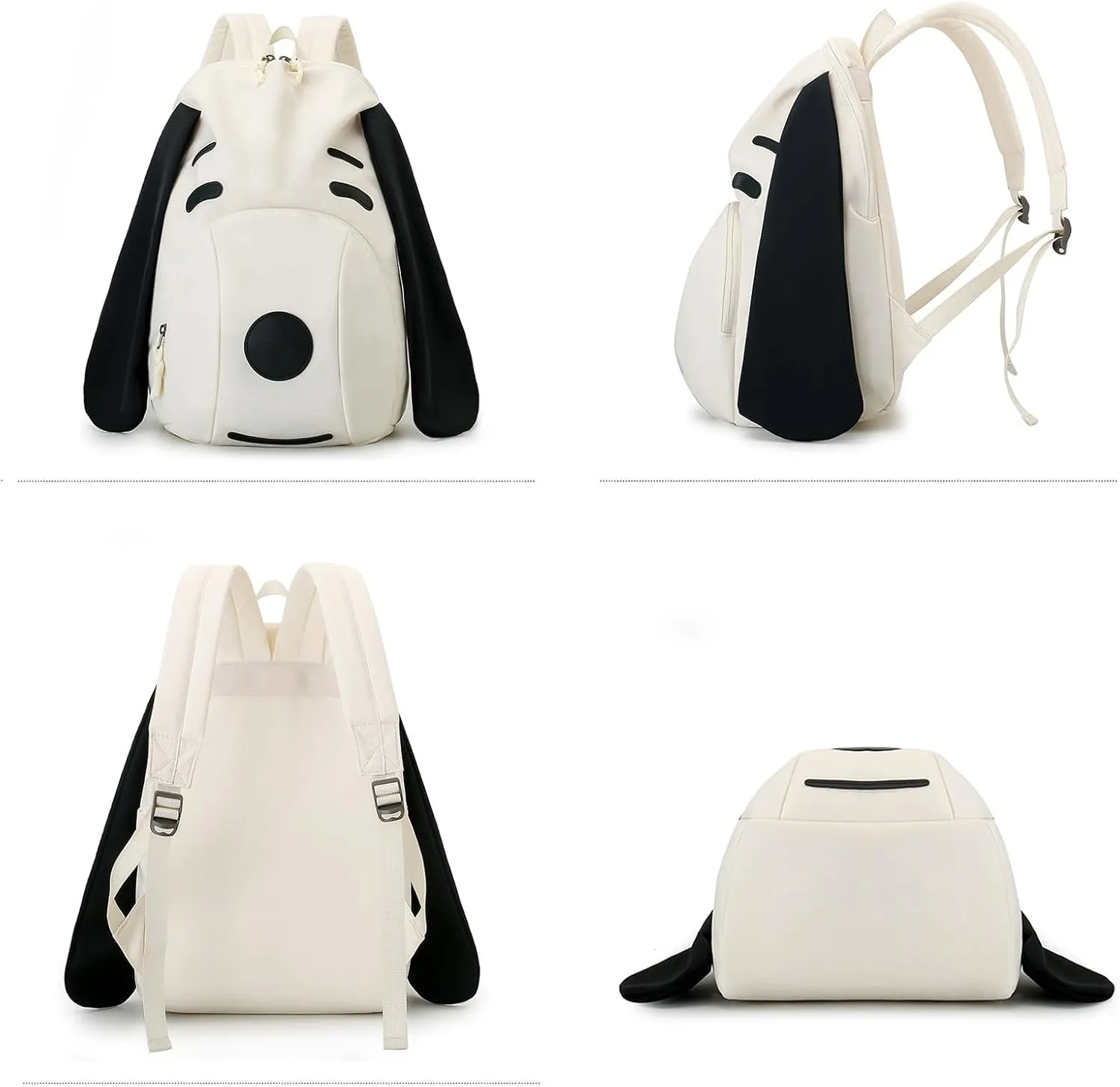 Cute Funny Dog Shape Backpack for Women Men Large Big Capacity Weekend Backpack Nylon Lightweight Travel Daypack for Gift Beige